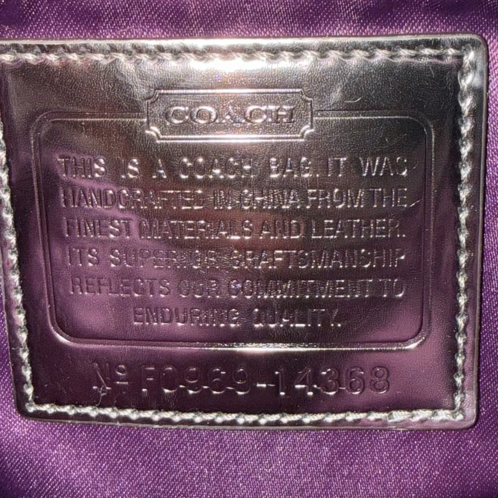 Coach Silver Sequin Chain bag with Charm Tags